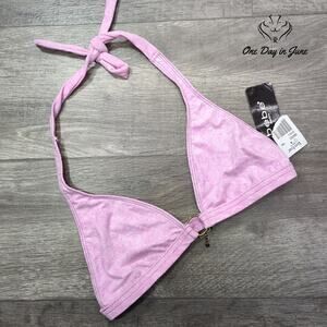 bebe Reversible Halter Bikini Top Size L